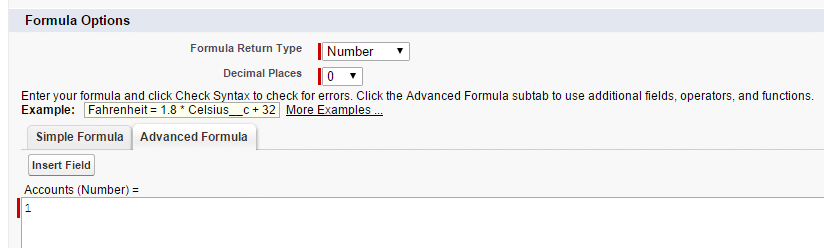 Power of One Formula on Accounts