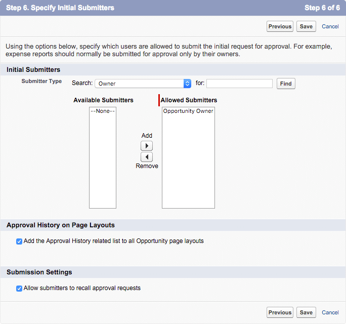 step 6 approval process initial submitters