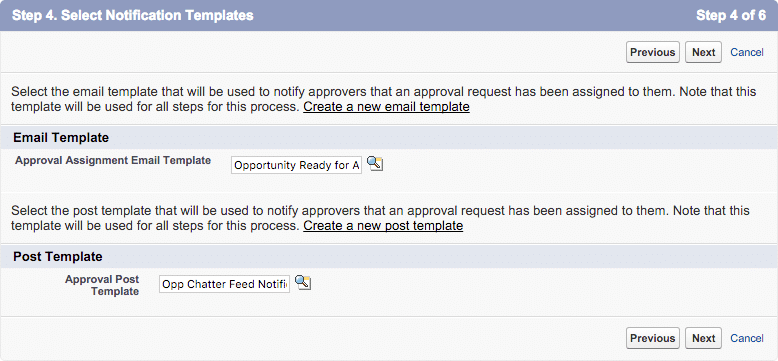 approval process step 4 notification templates