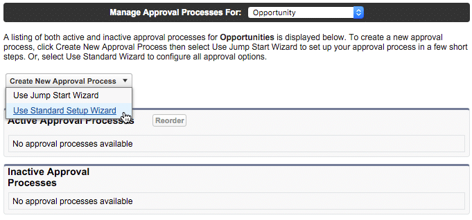 create new approval process