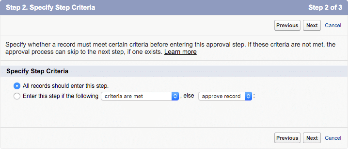 approval step 2 step criteria