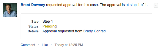 chatter approval request