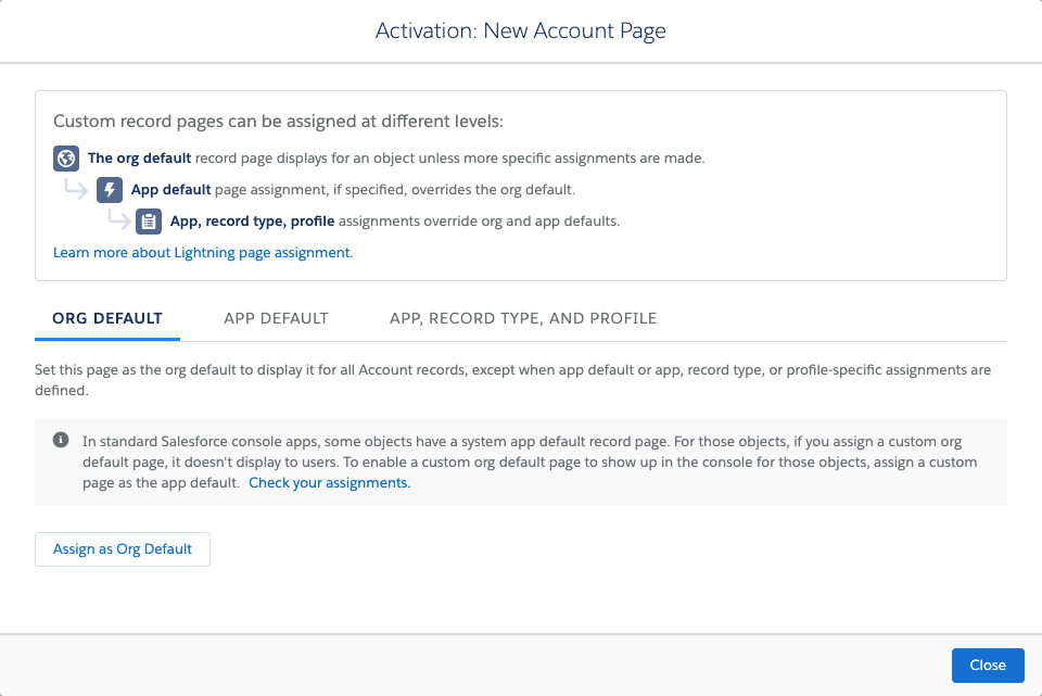 Record Page Assignments